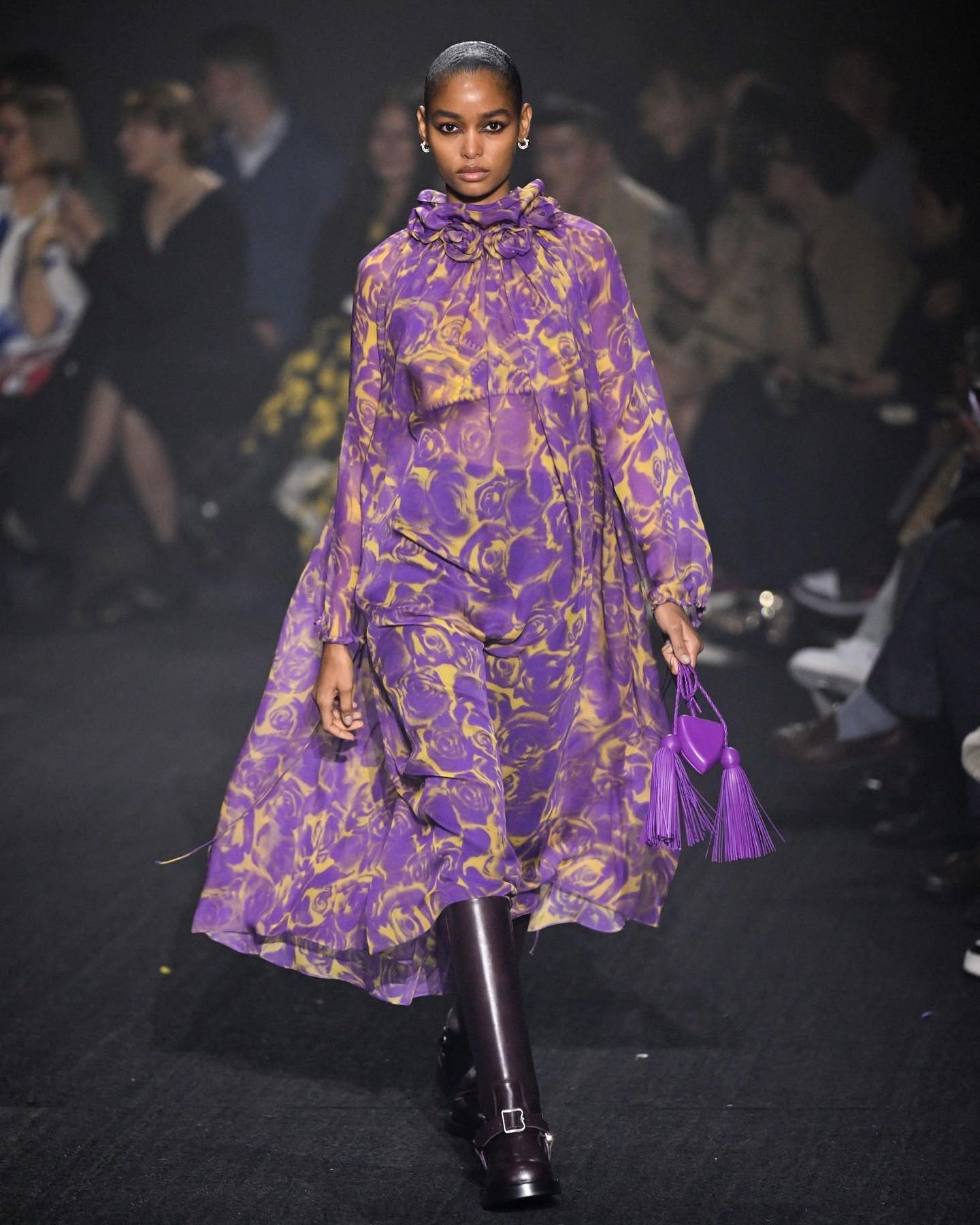 Blesnya Minher Walks for Burberry at London Fashion Week